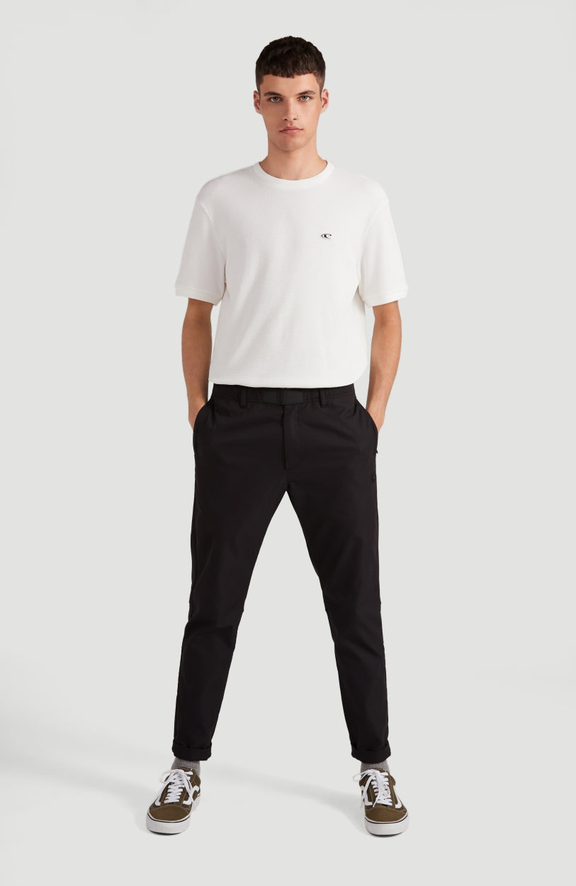 Hybrid Waffle Ringer T-Shirt | Powder White