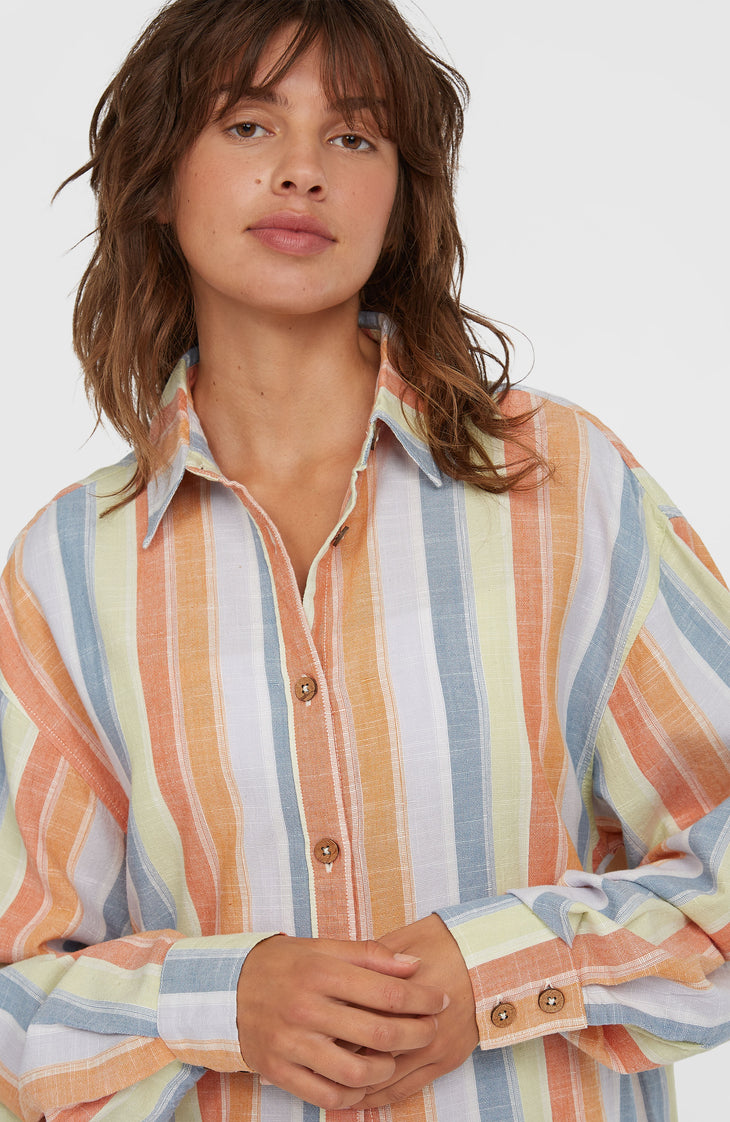 Beach Vintage Long Shirt | Vintage Stripe