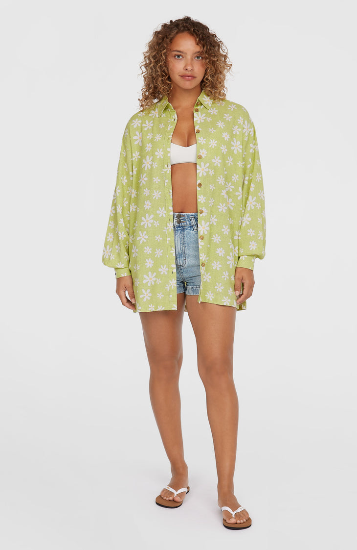 Beach Vintage Long Shirt | Green Daisyline