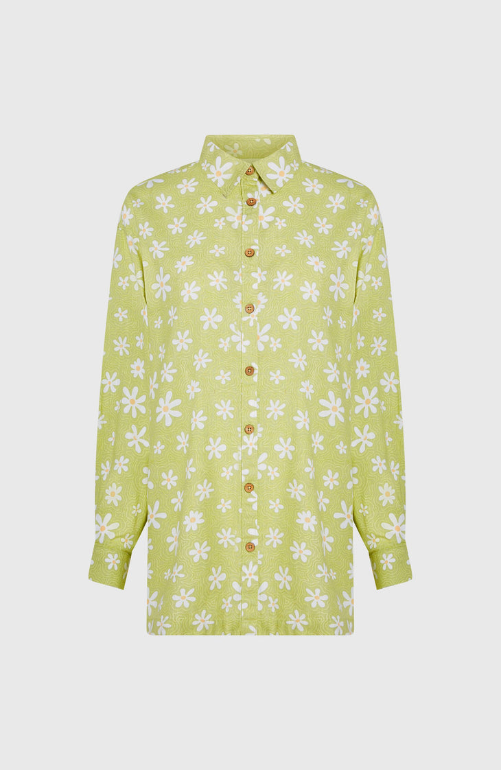 Beach Vintage Long Shirt | Green Daisyline