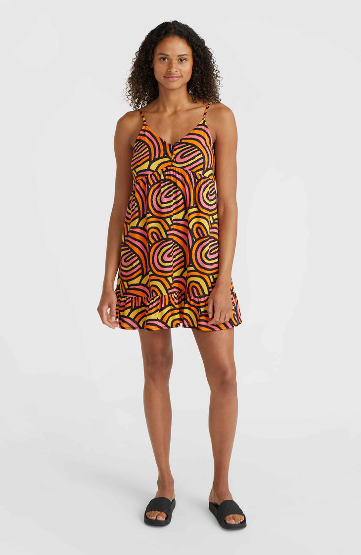 Malu Beach Dress | Orange Rainbow Stripe