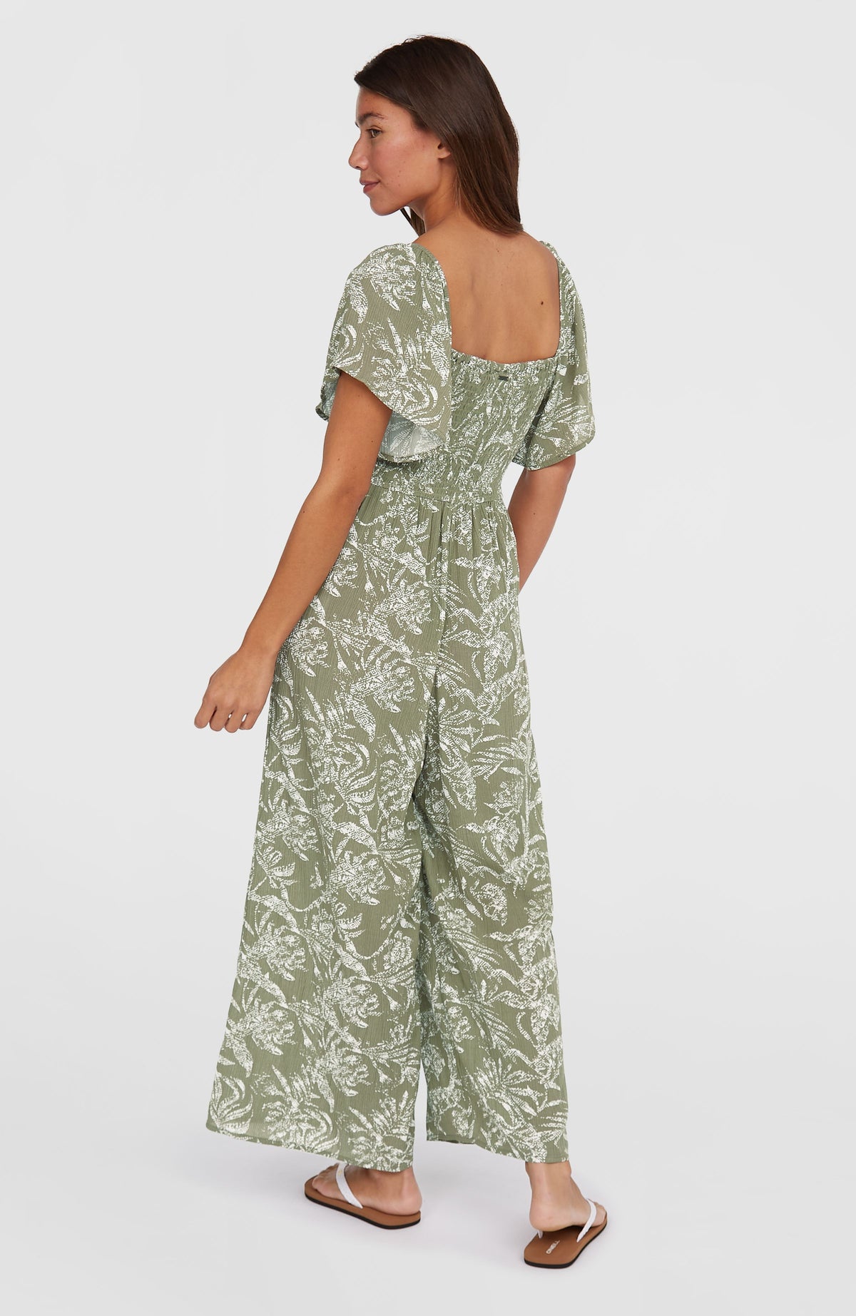 Kesia Jumpsuit | Green Textured Jungle