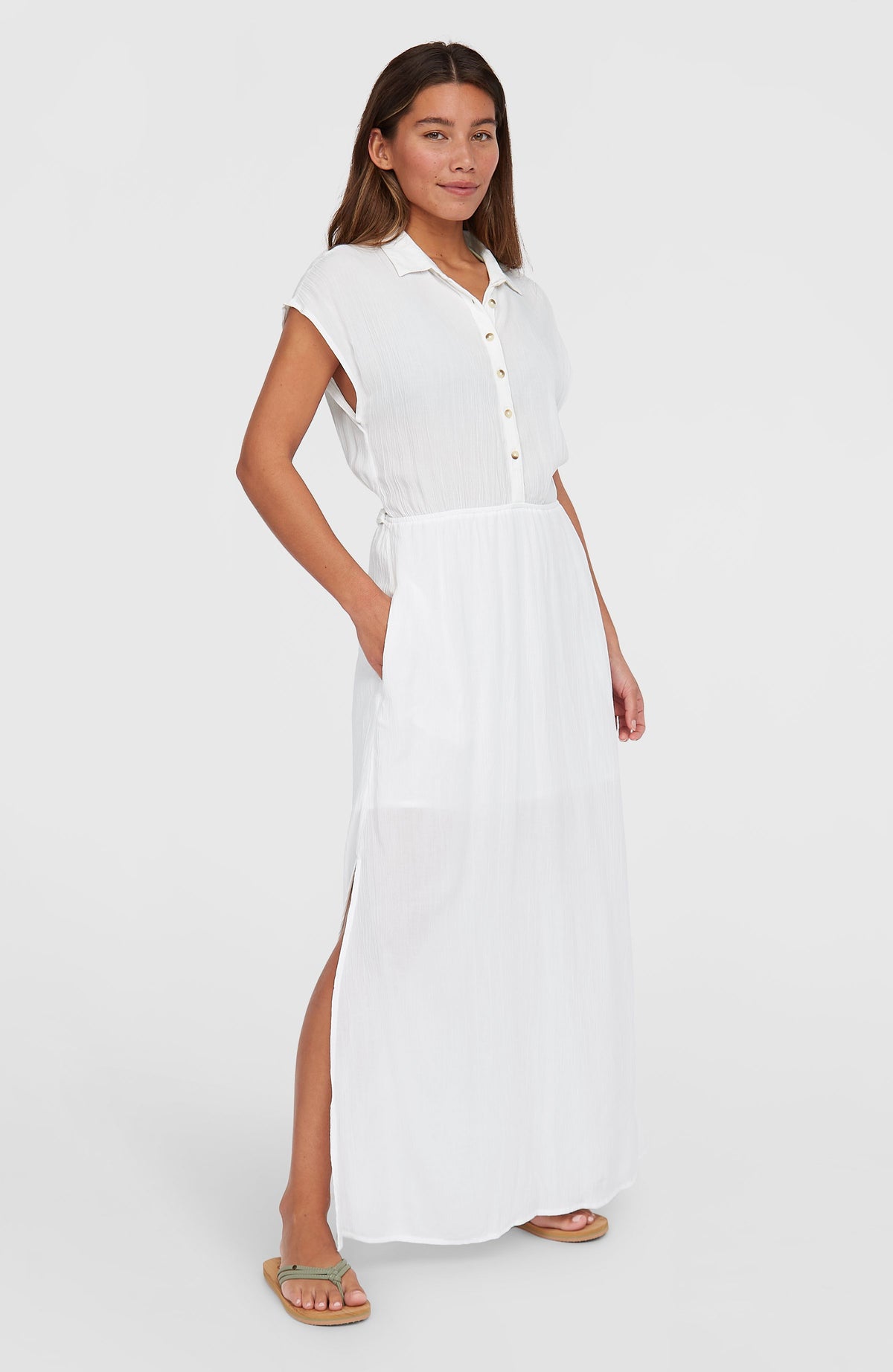 Lori Maxi Shirt Dress | Snow White