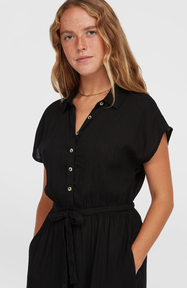 Lori Maxi Shirt Dress | Black Out