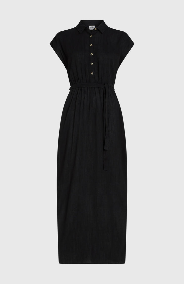 Lori Maxi Shirt Dress | Black Out