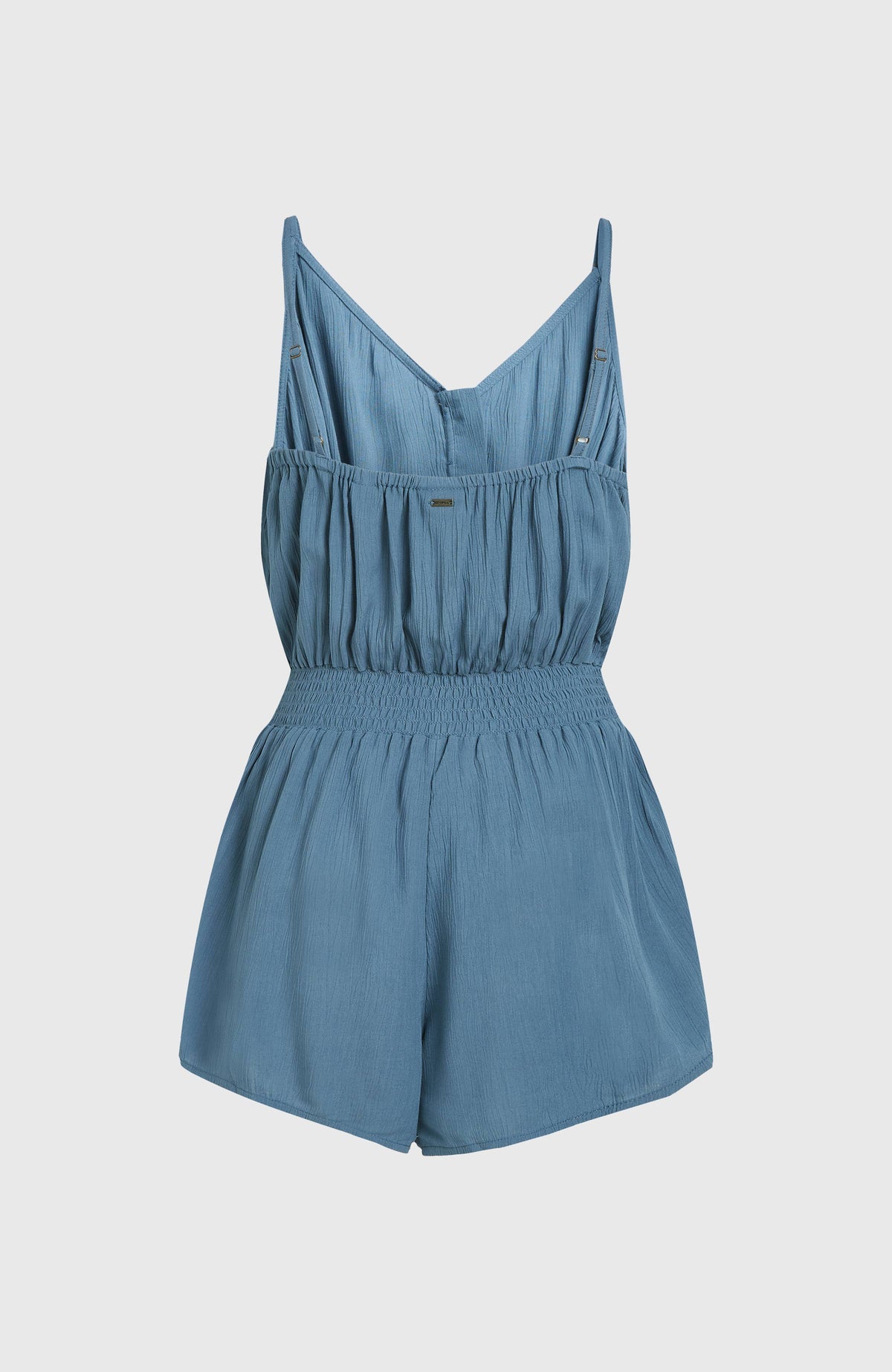 Thin Strap Buttoned Romper | Copen Blue