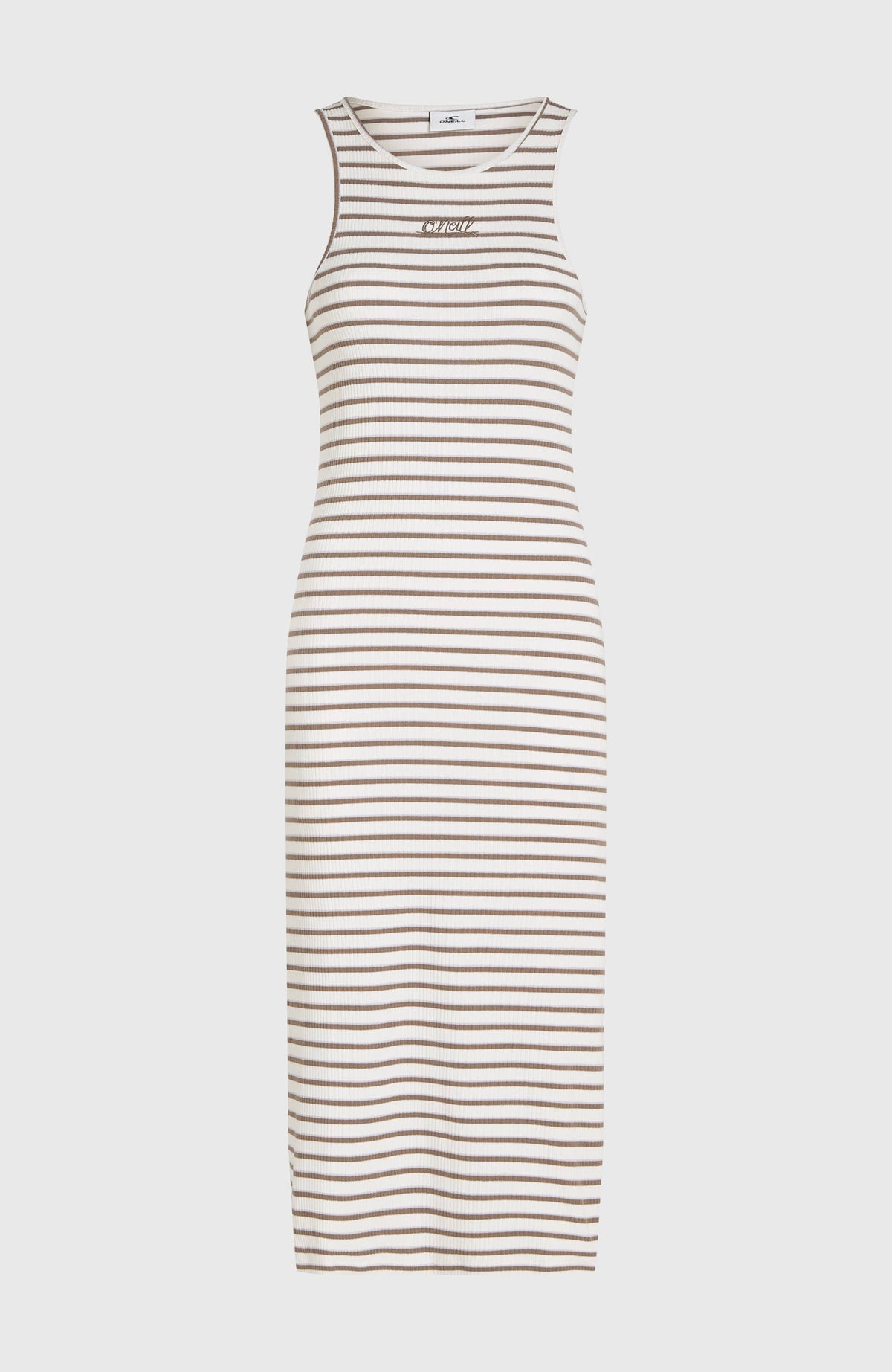 Jess Midi Rib Dress | White Yarn Dye Stripe