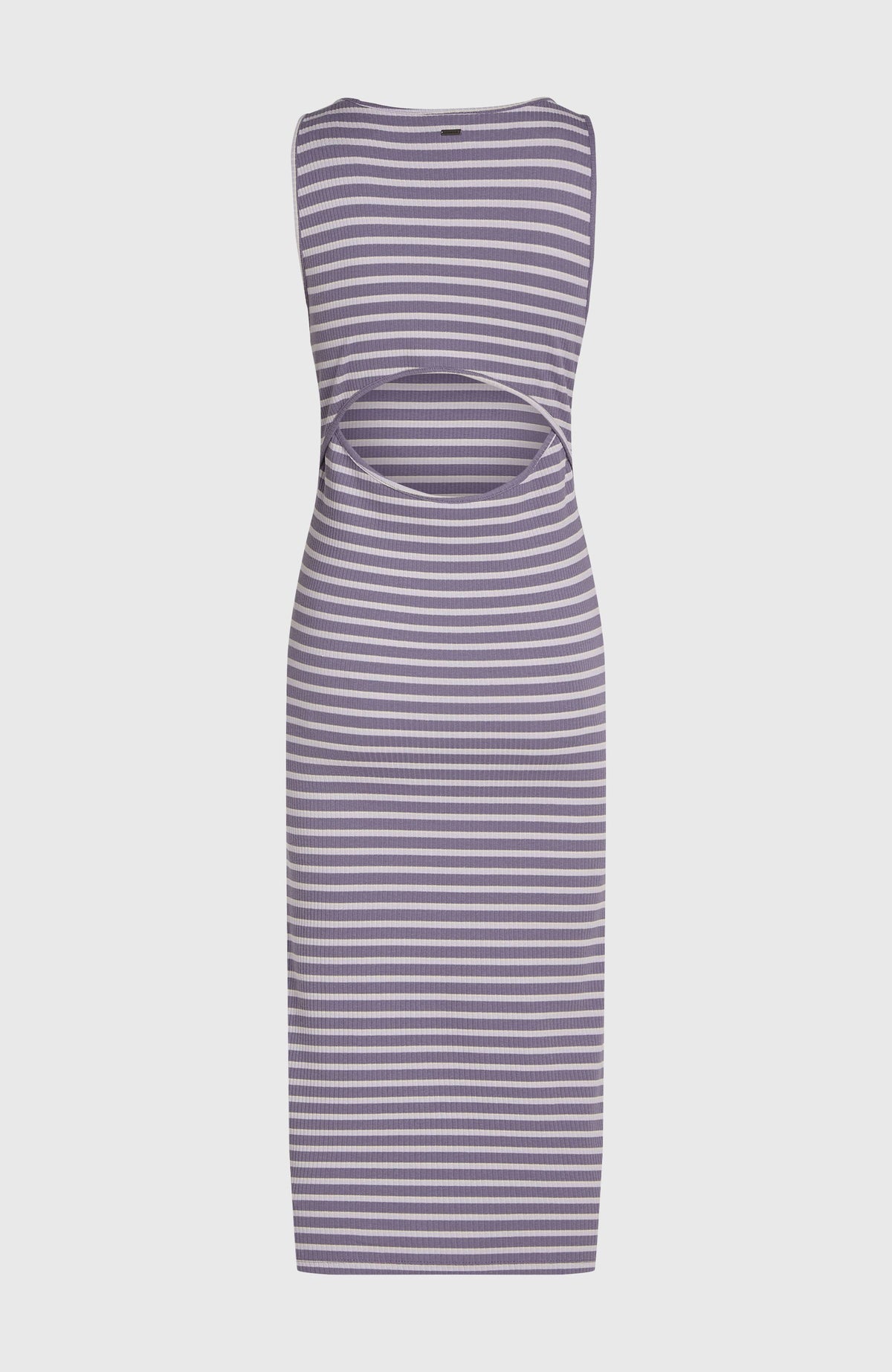Jess Midi Rib Dress | Purple Yarn Dye Stripe