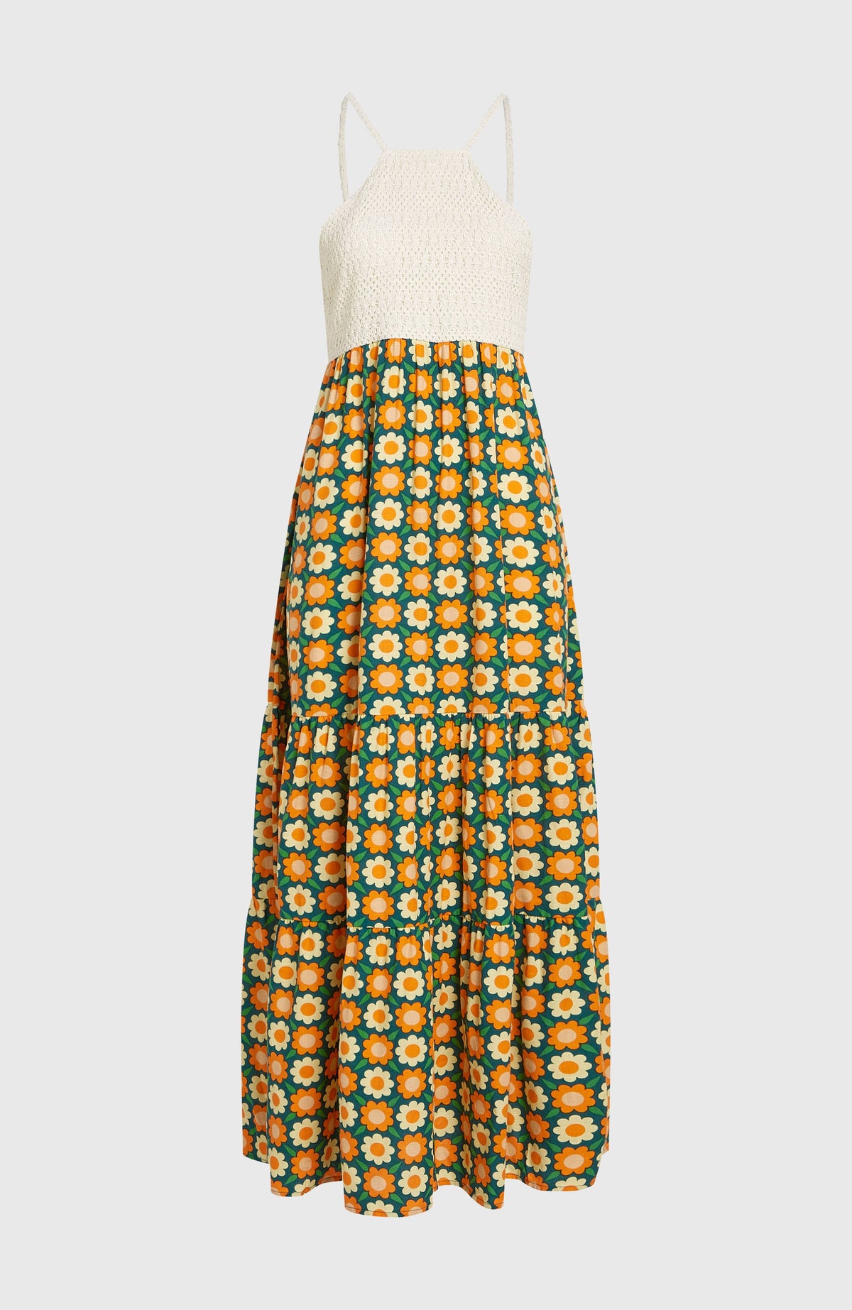 O'Riginals Maxi Dress | Green Retro Flower