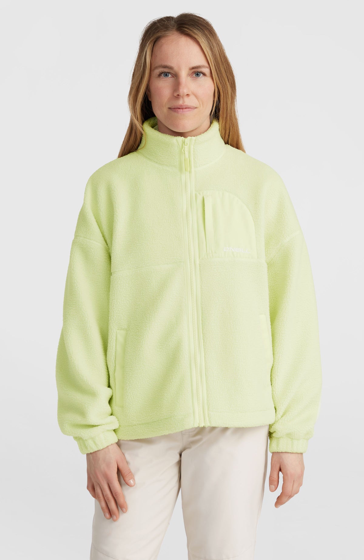 High-Pile Full-Zip Fleece | Lime Wash