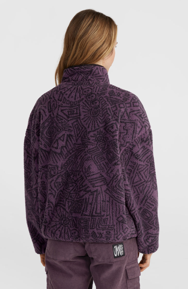 Surf Heroes High-Pile Fleece | Black/Purple Sketcheritage