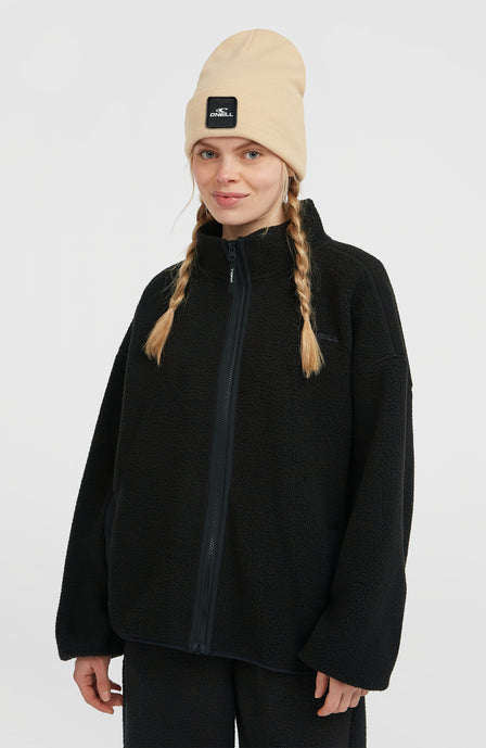 Must-Have High-Pile Full-Zip Fleece | Black Out