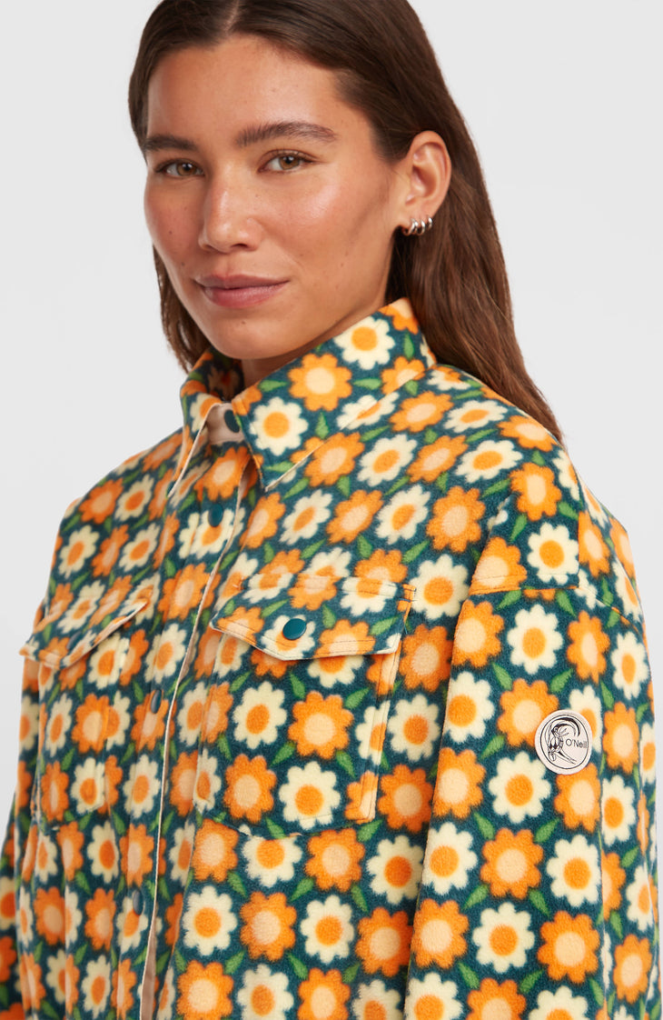 O'Riginals Superfleece Shirt | Green Retro Flower