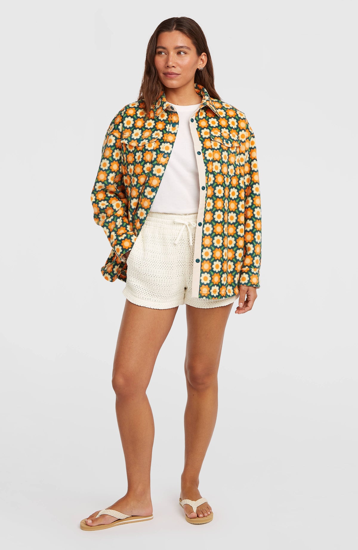O'Riginals Superfleece Shirt | Green Retro Flower