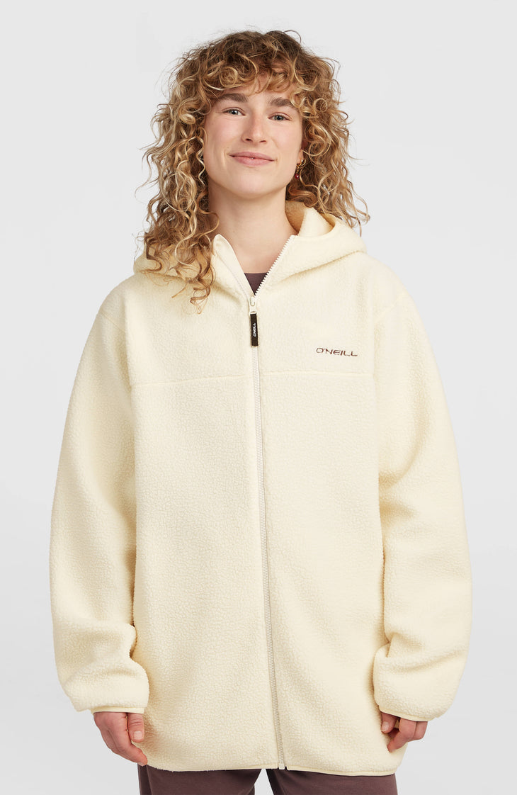 Must-Have Long Full-Zip High-Pile Fleece | Linen White