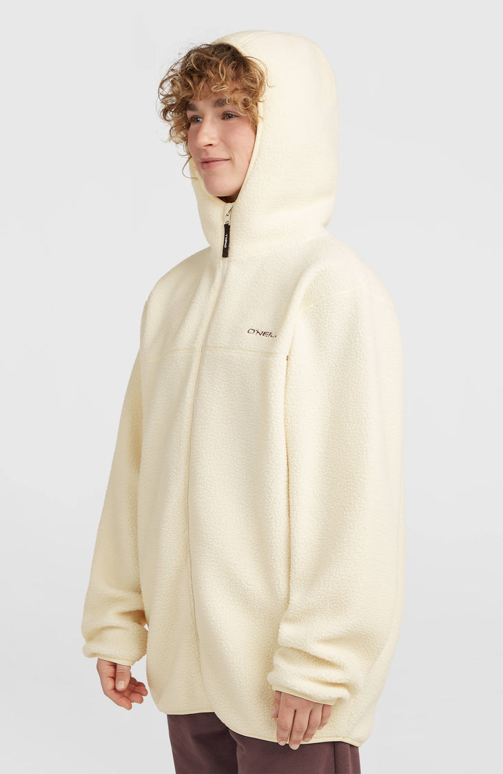 Must-Have Long Full-Zip High-Pile Fleece | Linen White