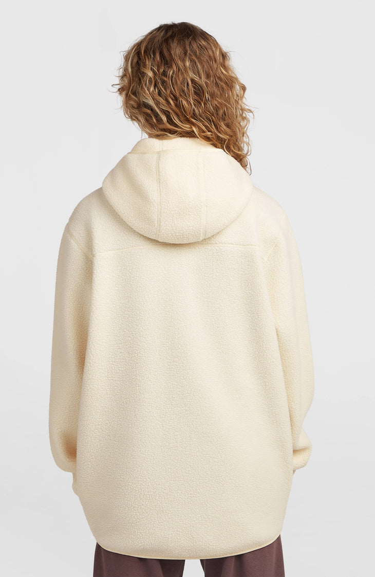 Must-Have Long Full-Zip High-Pile Fleece | Linen White