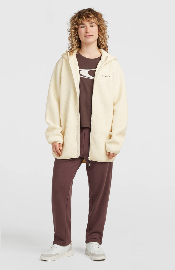 Must-Have Long Full-Zip High-Pile Fleece | Linen White