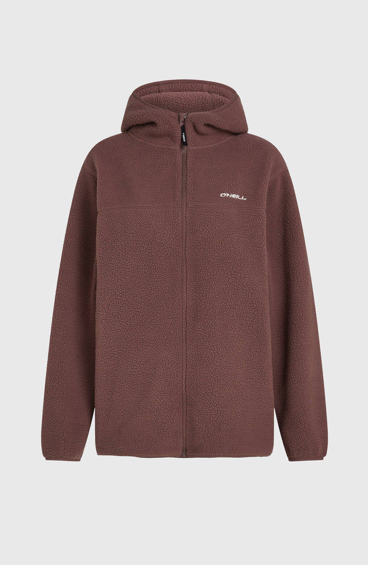 Must-Have Long Full-Zip High-Pile Fleece | Purple Gray