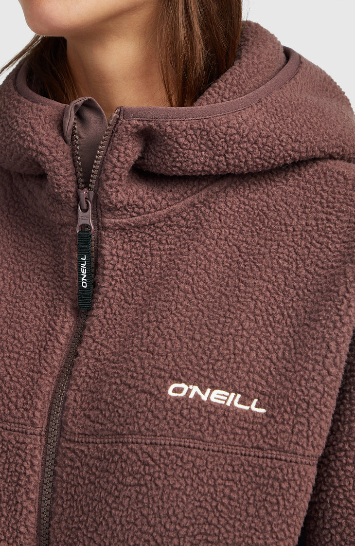 Must-Have Long Full-Zip High-Pile Fleece | Purple Gray