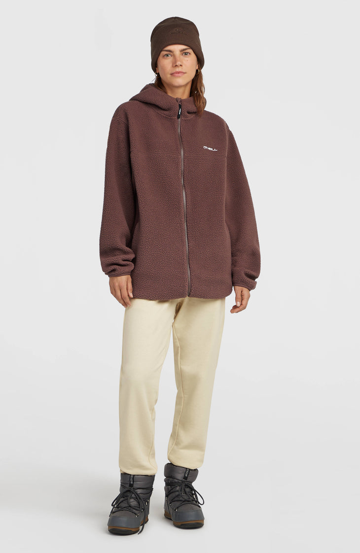 Must-Have Long Full-Zip High-Pile Fleece | Purple Gray