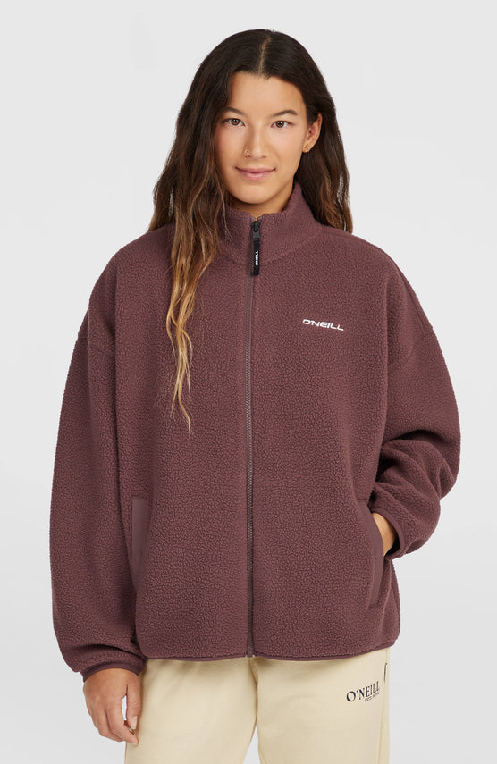Must-Have High-Pile Full-Zip Fleece | Purple Gray