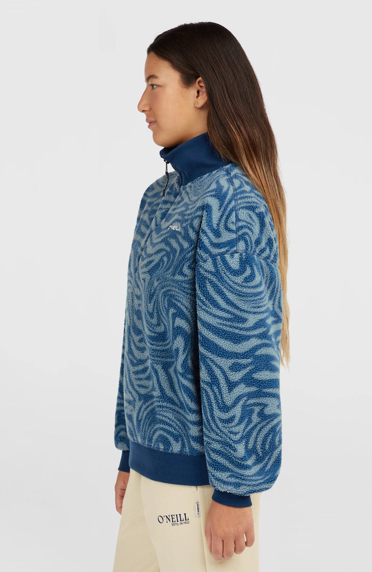 Must-Have Half-Zip Fleece | Blue Swirl Zebra