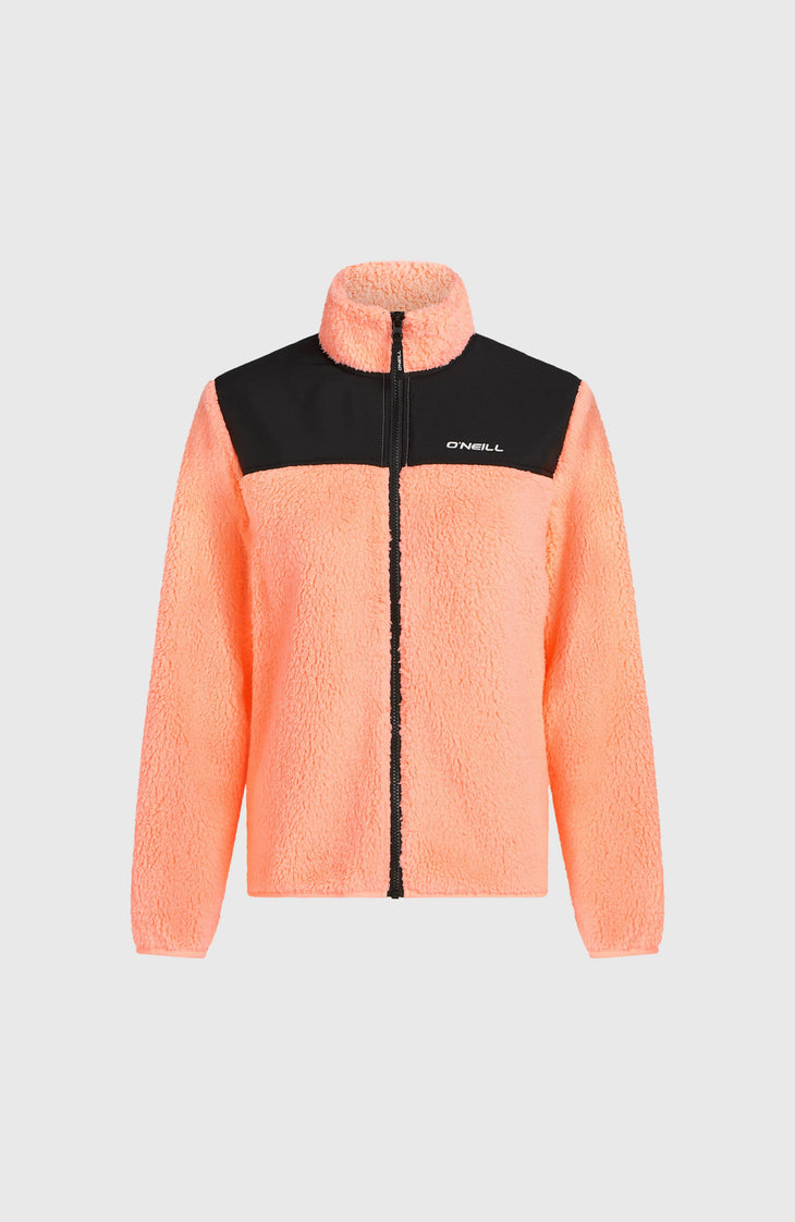 FWC'Cruz Fuzzy Full-Zip Fleece | Funky Peach Colour Block