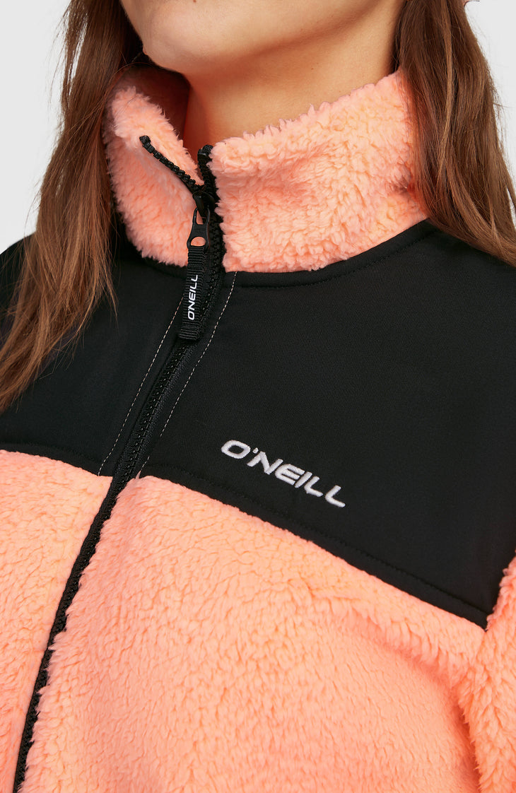FWC'Cruz Fuzzy Full-Zip Fleece | Funky Peach Colour Block