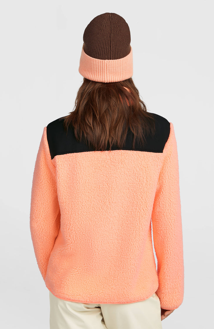FWC'Cruz Fuzzy Full-Zip Fleece | Funky Peach Colour Block