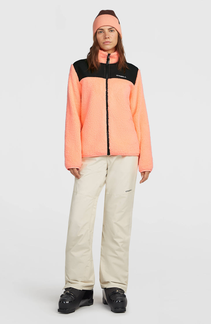 FWC'Cruz Fuzzy Full-Zip Fleece | Funky Peach Colour Block