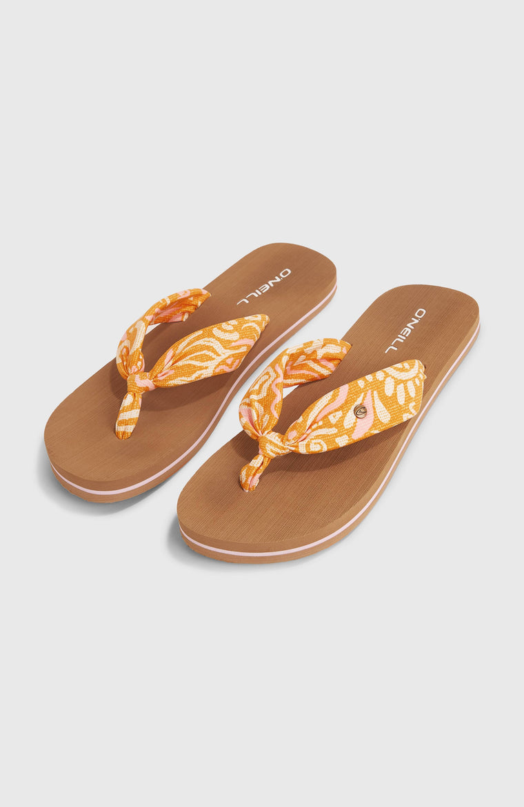 Ditsy Sun Sandals | Orange Abstract Wave Ditsy Sun Sandals | Orange Abstract Wave