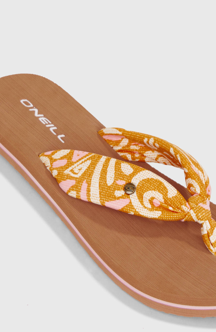 Ditsy Sun Sandals | Orange Abstract Wave