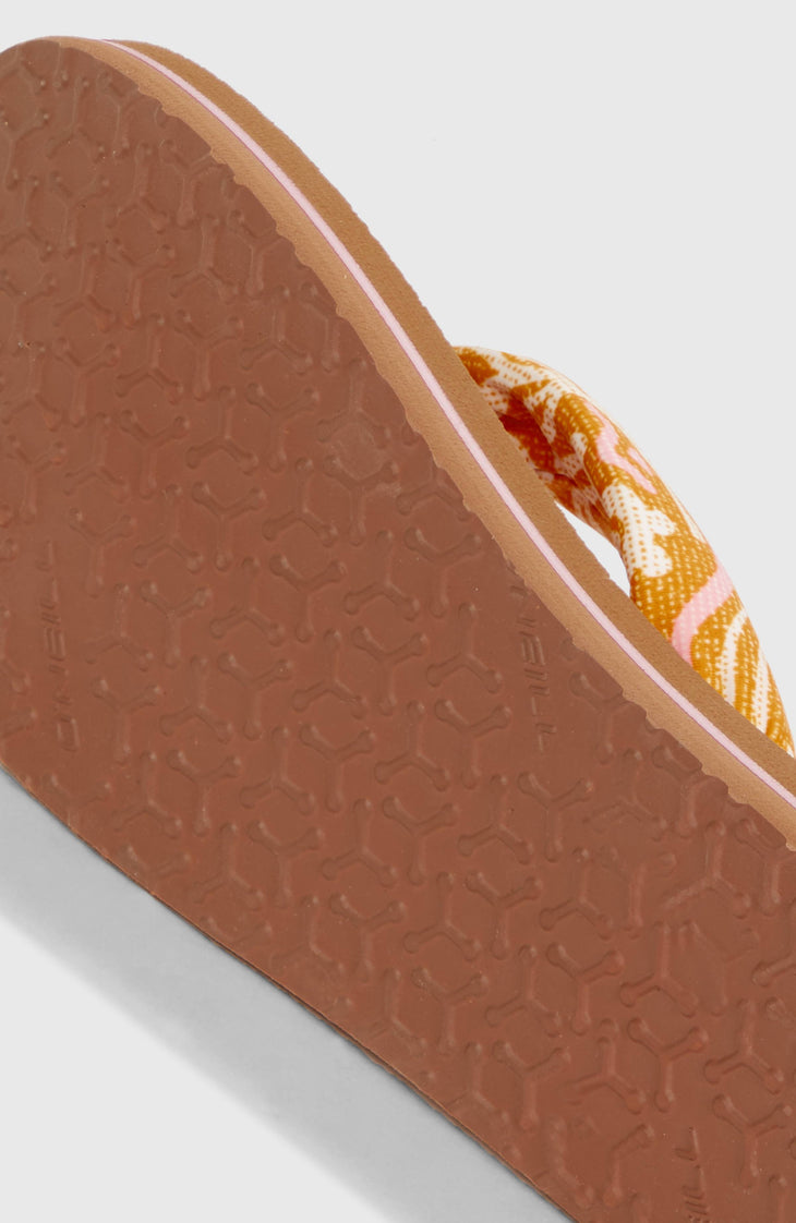 Ditsy Sun Sandals | Orange Abstract Wave