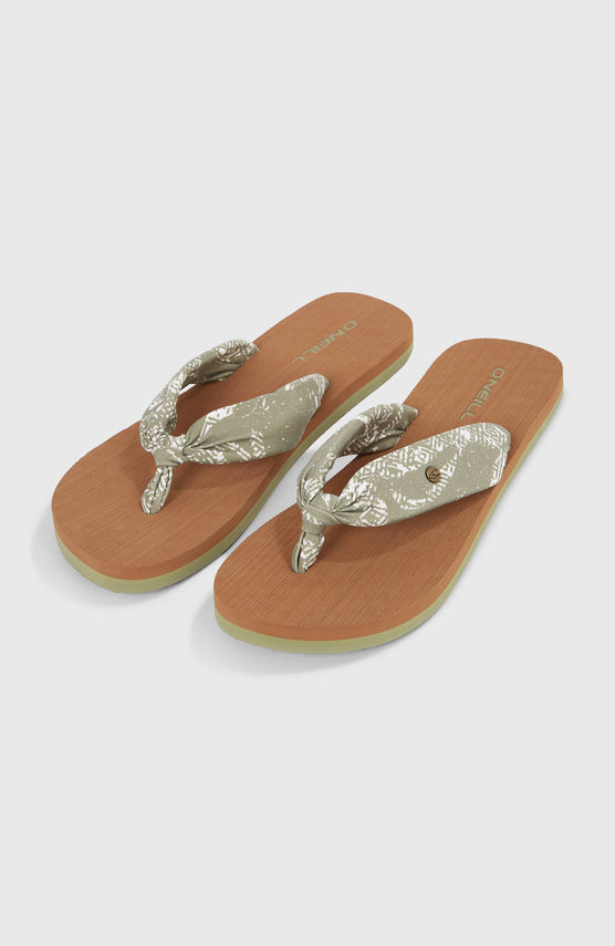 Ditsy Sun Sandals | Green Textured Jungle