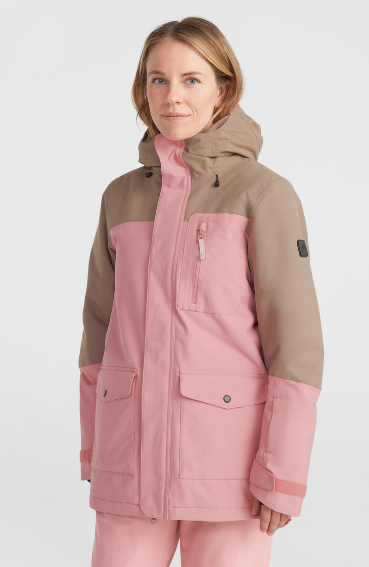Utility Hybrid Snow Jacket | Genuine Pink Colour Block