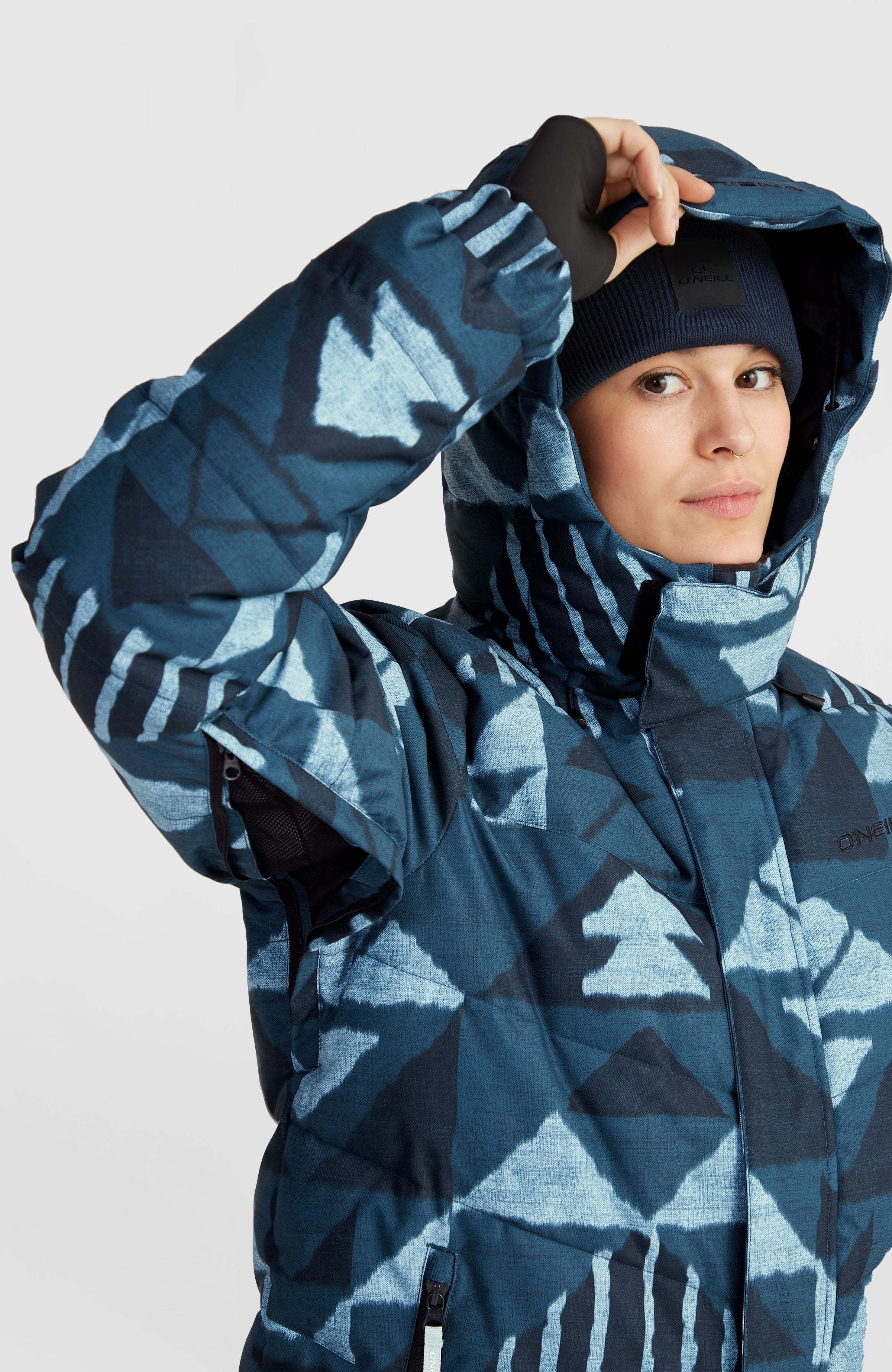 Z.E.N. Puffer Hybrid Snow Jacket | Blue Triangle Ikat – O'Neill