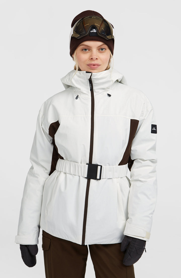 FWC'Cruz Hybrid Belted Snow Jacket | Snow White Colour Block