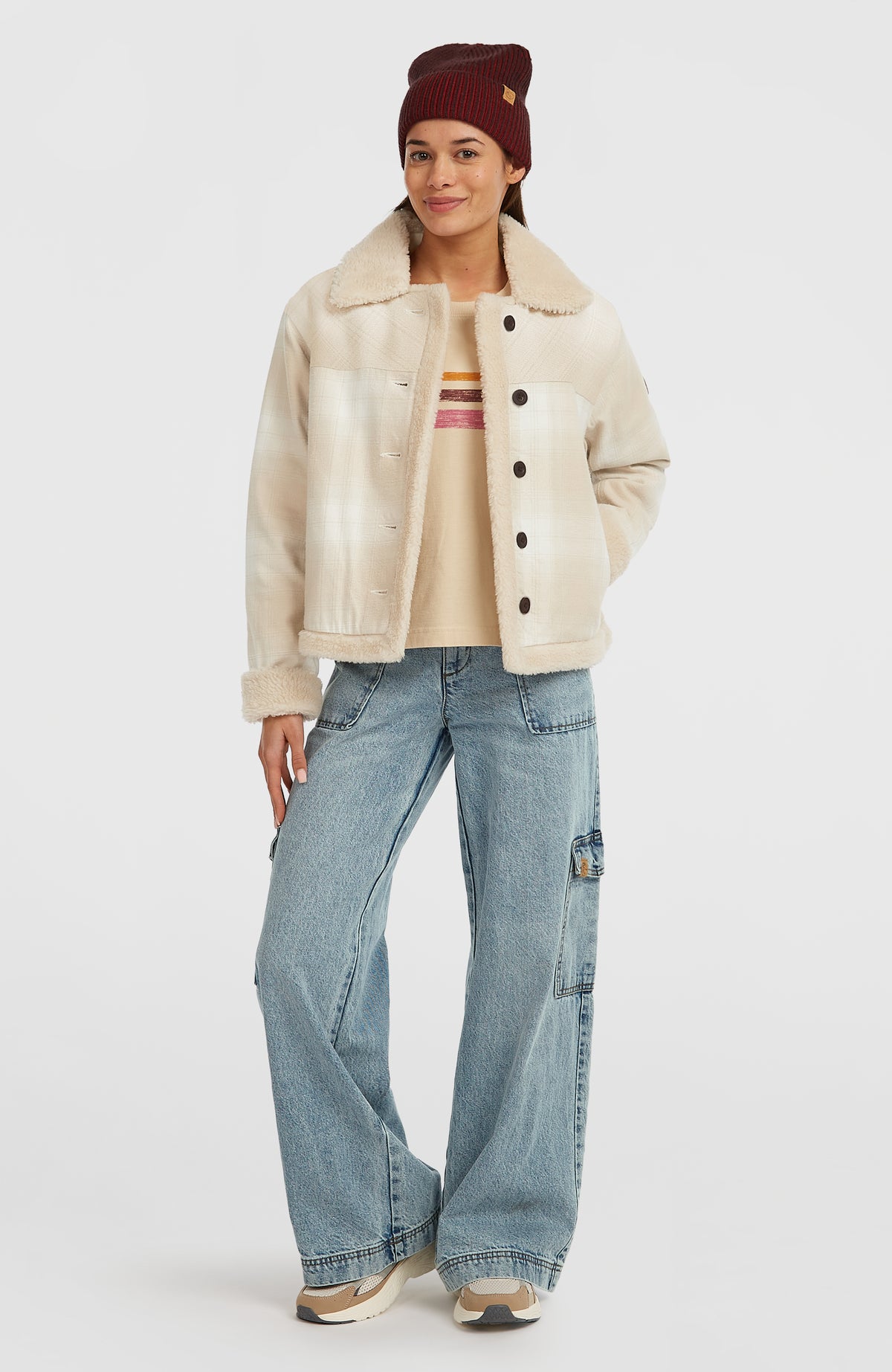 O'Riginals Fleece-Lined Jacket | Beige Check