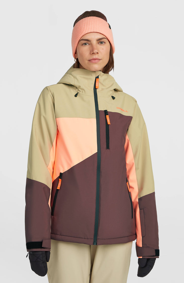 FWC'Cruz Triple Snow Jacket | Olive Blush Colour Block