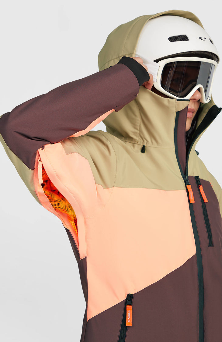 FWC'Cruz Triple Snow Jacket | Olive Blush Colour Block
