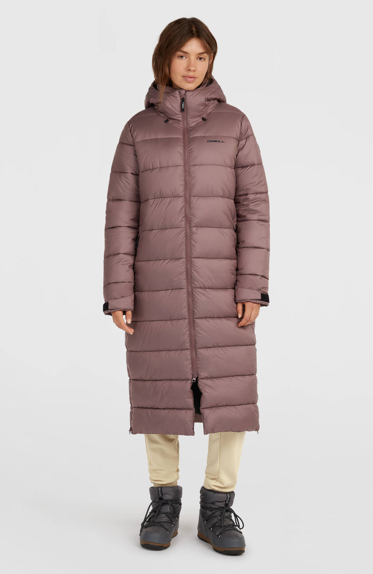 Must-Have Long Puffer Jacket | Purple Gray