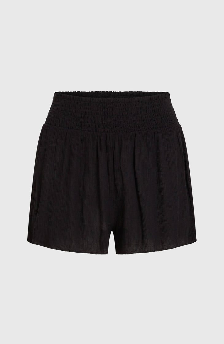 Johnny Smocked Waist Shorts | Black Out