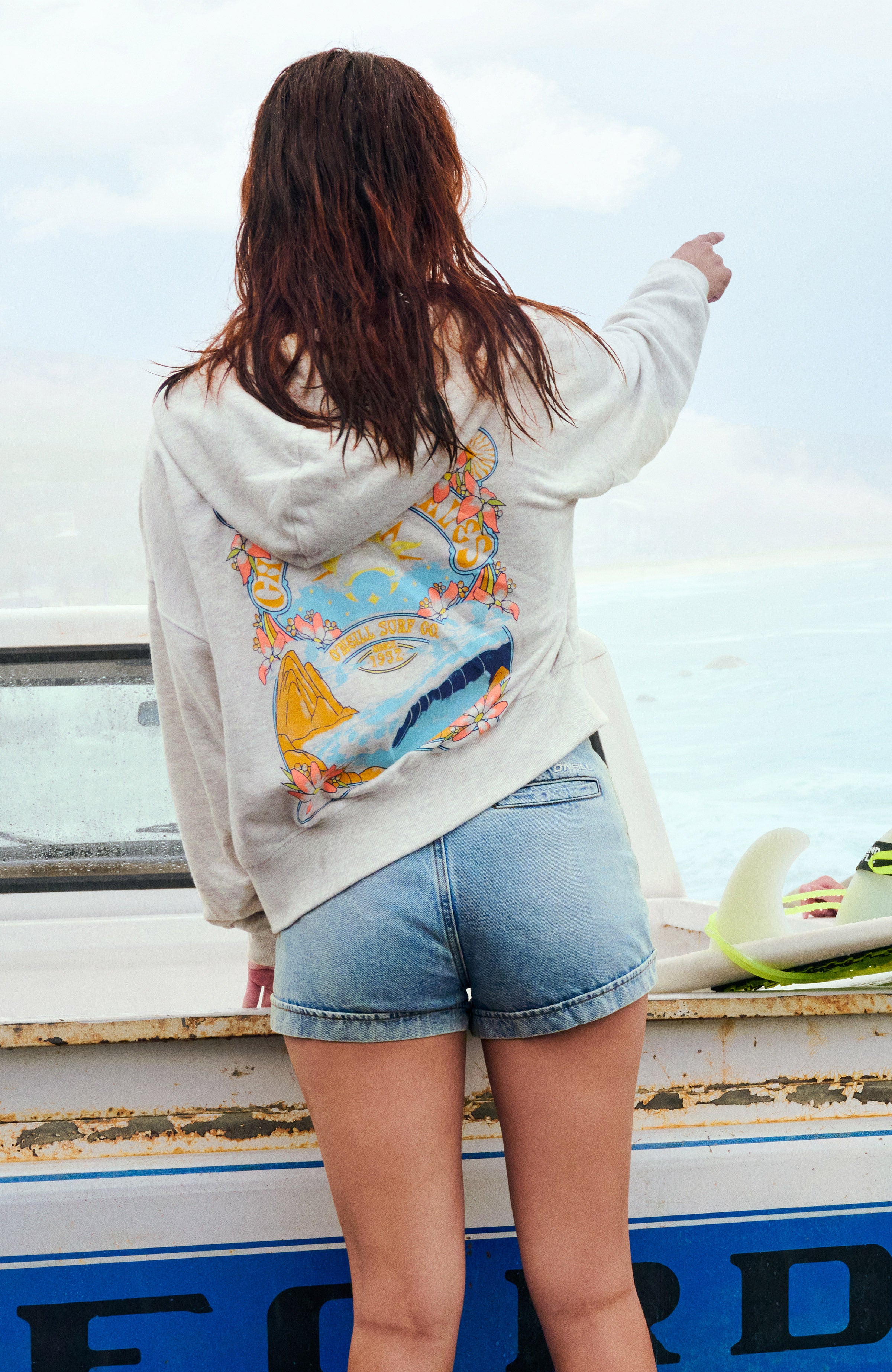 Beach Vintage Full Zip Hoodie | White Melange – O'Neill