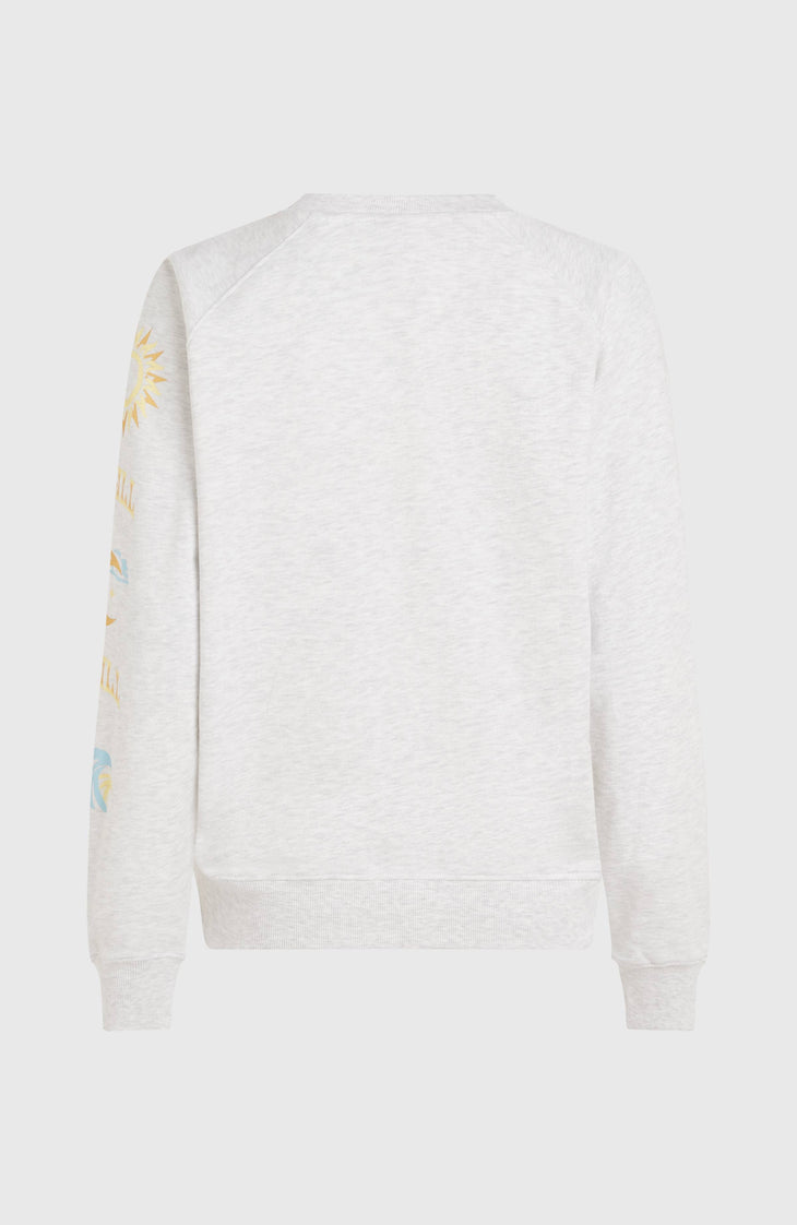 Beach Vintage Crew Sweatshirt | White Melange
