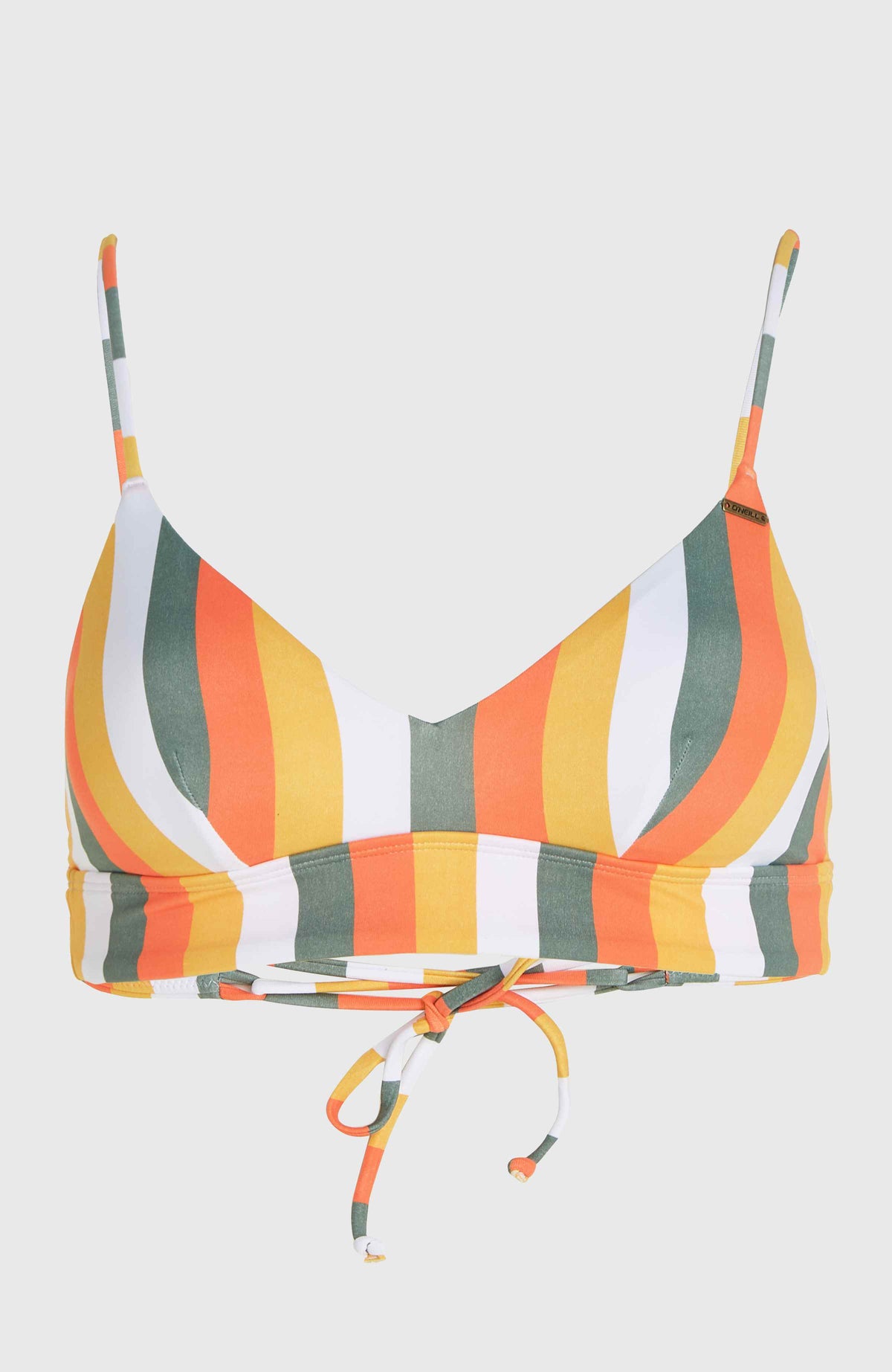 Wave Crop Bikini Top | Orange Multistripe