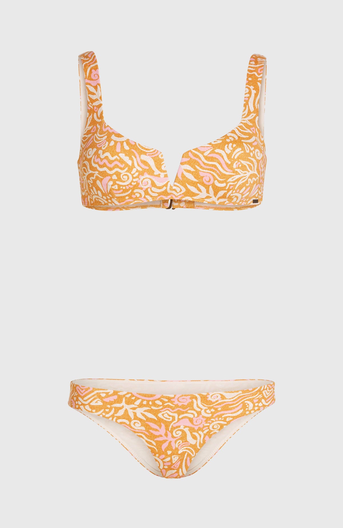 Women Of The Wave Popoyo Matira Bikini Set | Orange Abstract Wave