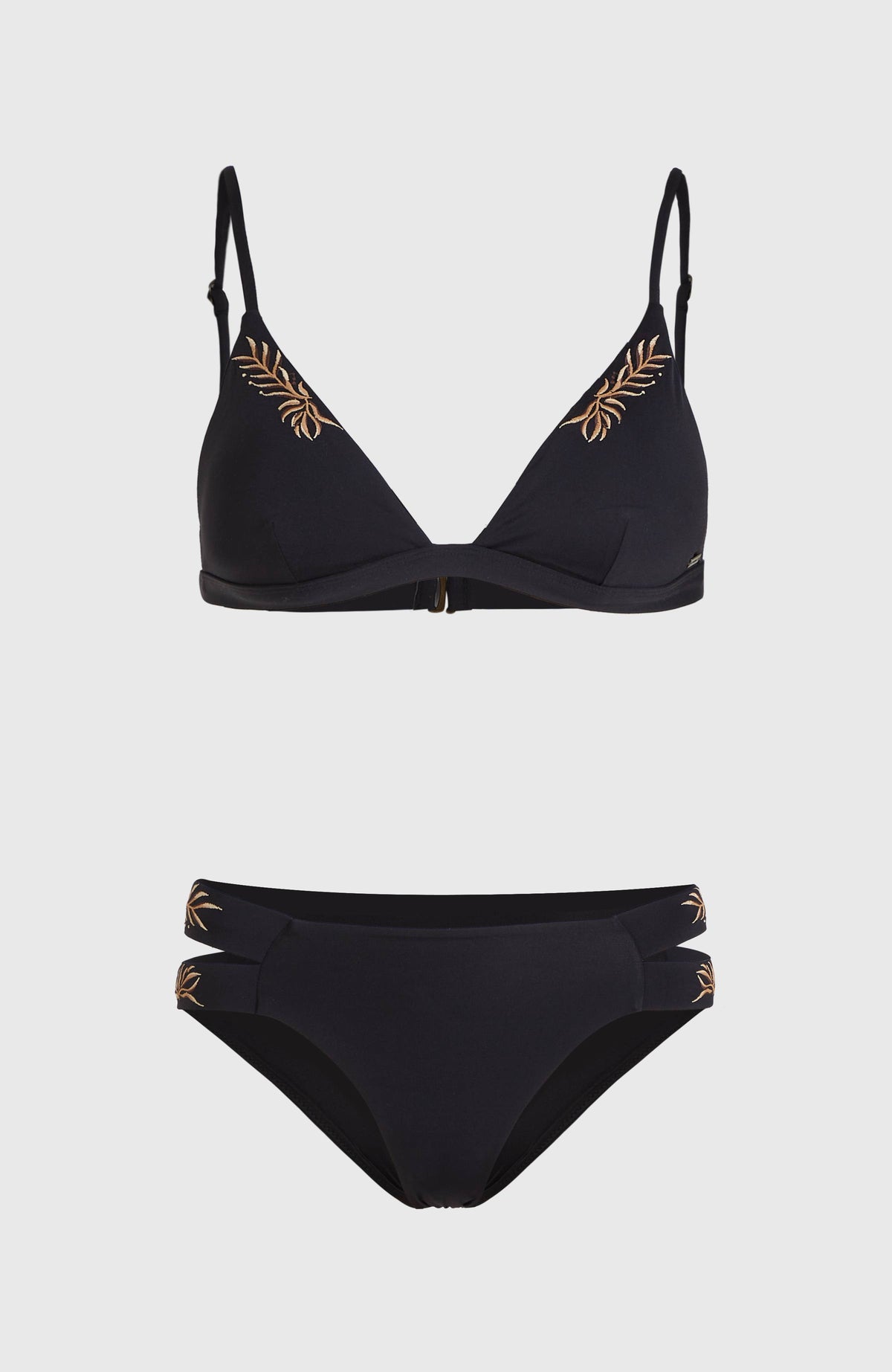 Seaside Boulder Embroidery Bikini Set | Black Out