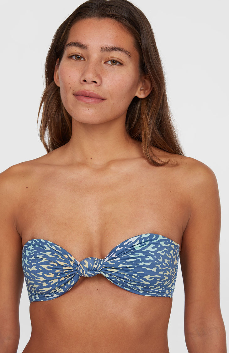 Knot Bandeau Matira Bikini Set | Yellow Animal Blur