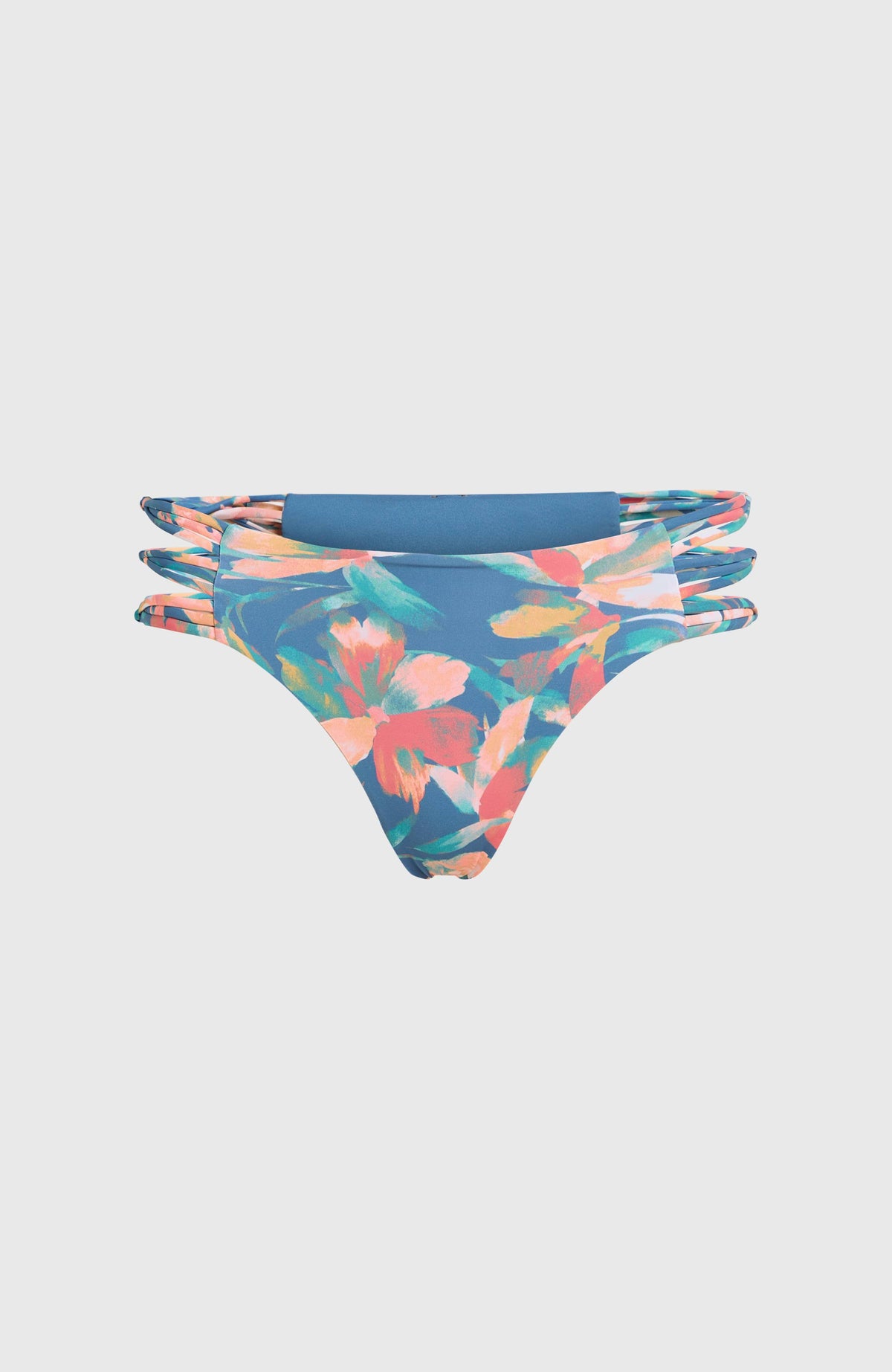 Boulders Strappy Sides Bikini Bottoms | Blue Painted Tropics
